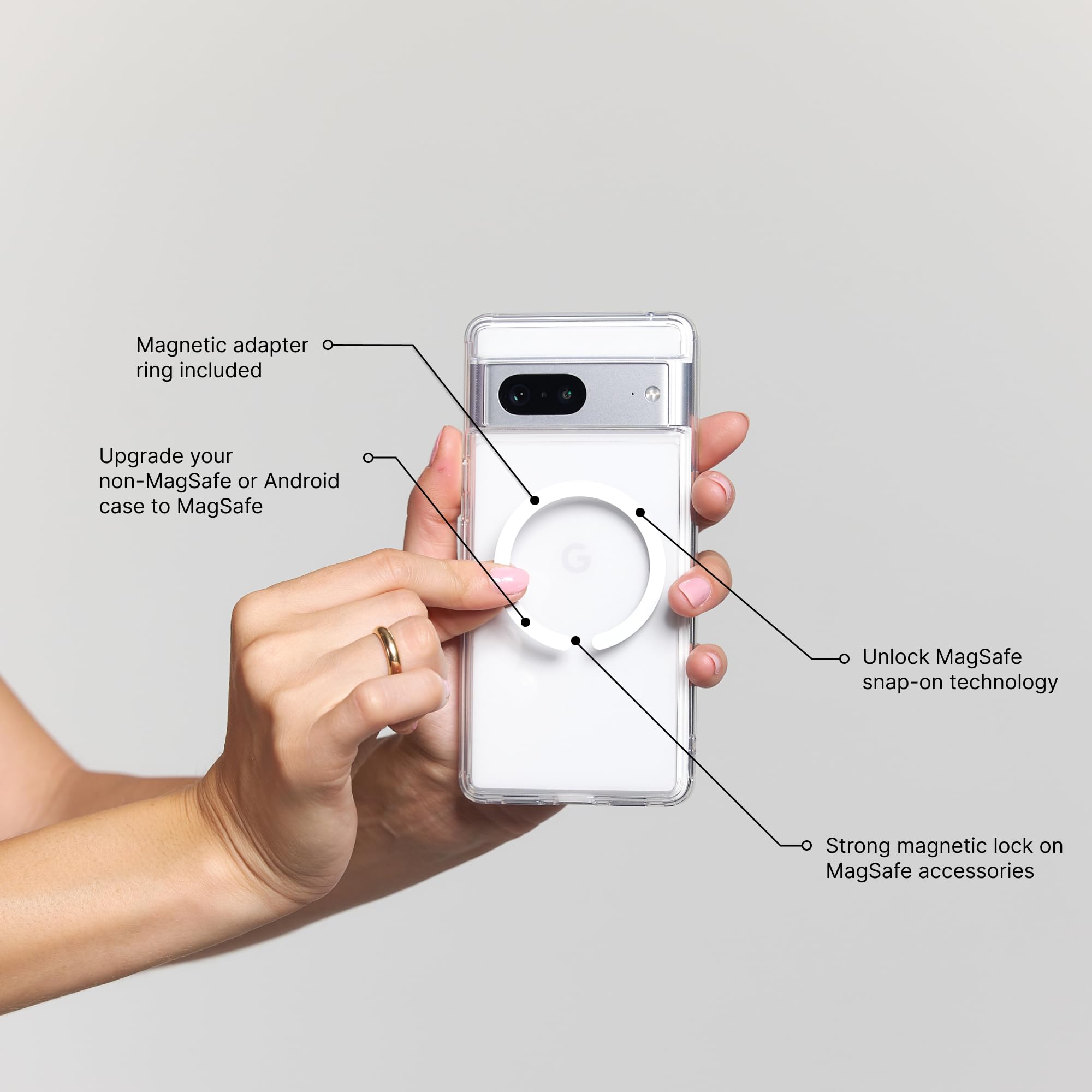 Popsockets Round Phone Grip Compatible With Magsafe, Adapter Ring For Magsafe Included, Phone Holder, Wireless Charging Compatib