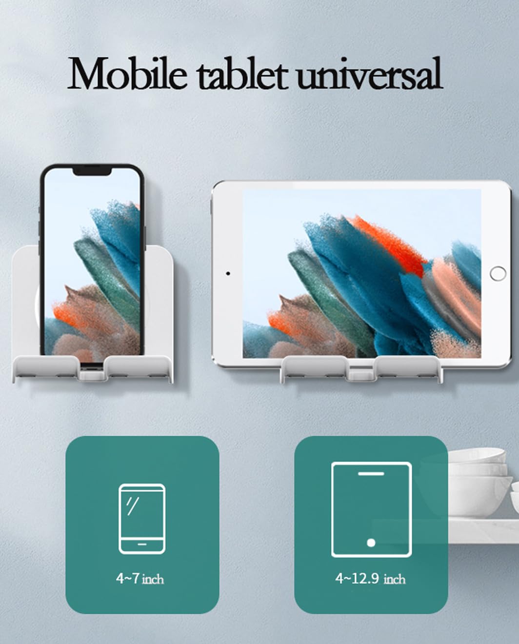 Biceuki Shower Phone Holder Upgraded Adjustable Tablet Wall Mount Phone Holder, For Kitchen Bathroom Dorm Bedroom, Compatible Wi