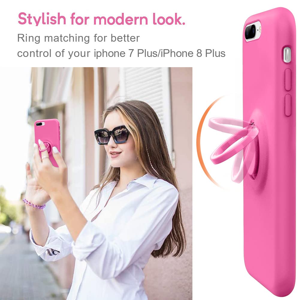Mocca For Iphone 7 Plus Phone Case, Iphone 8 Plus Case With Ring Kickstand | Super Soft Microfiber Lining Anti Scratch | Full Bo
