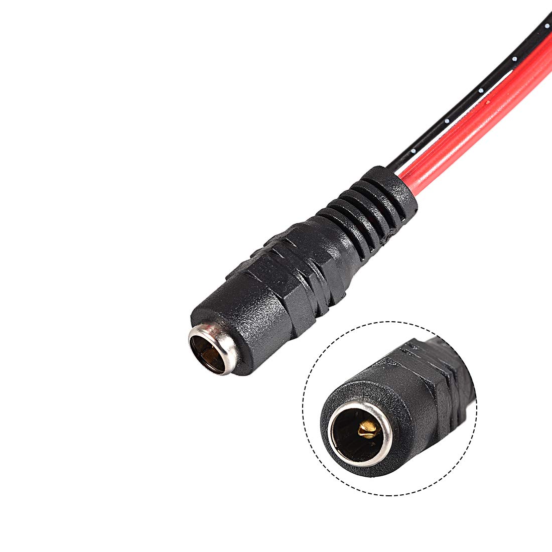 Uxcell 2.1Mmx5.5 Mm 12V Dc Female Jack To Alligator Clip Power Cable Connectors 32Cm For Cctv Security Camera Lighting Adapter