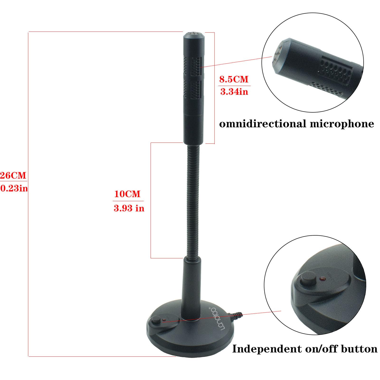 Landibo Usb Microphone, Plug And Play Desktop Laptop Gooseneck Microphone, Suitable For Games, Conferences, Streaming, And Tutor