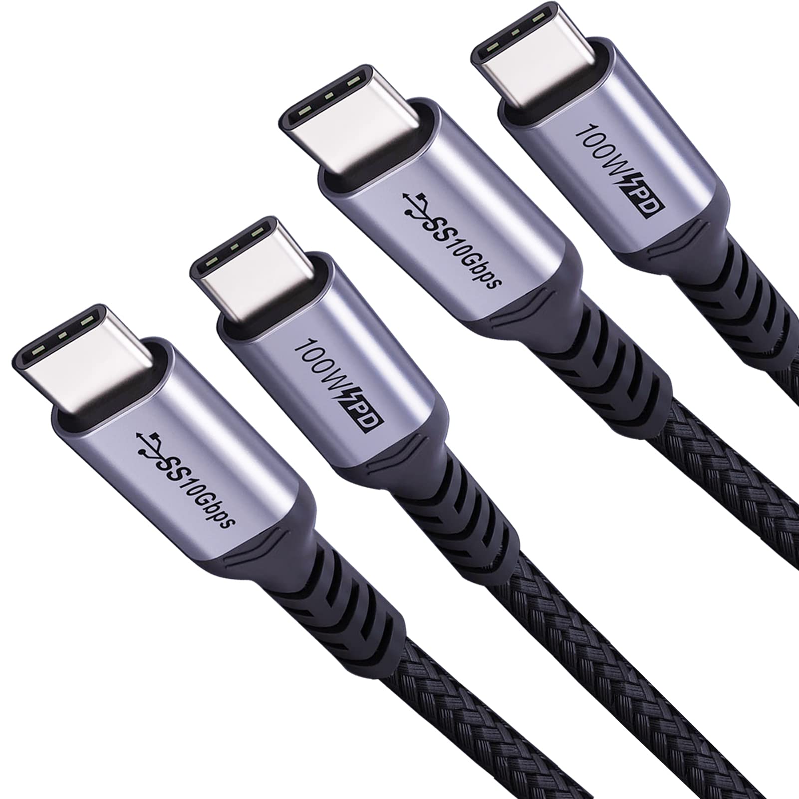 Sumpk Usb C To Usb C 3.1 Cable 3Ft 2 Packs, 100W Type C To Type C Monitor Video Cable 4K 60Hz Display, 10Gbps High Speed Data Tr