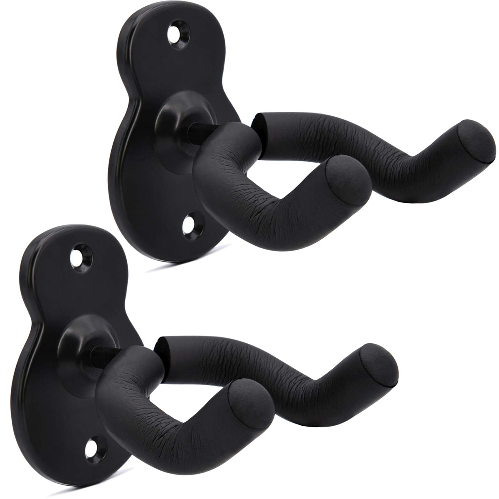 Wogod Guitar Wall Mount Hanger 2 Pack Acoustic Holders Electric Hooks Classical Bass Ukulele Stands Display   Metal Home And Stu