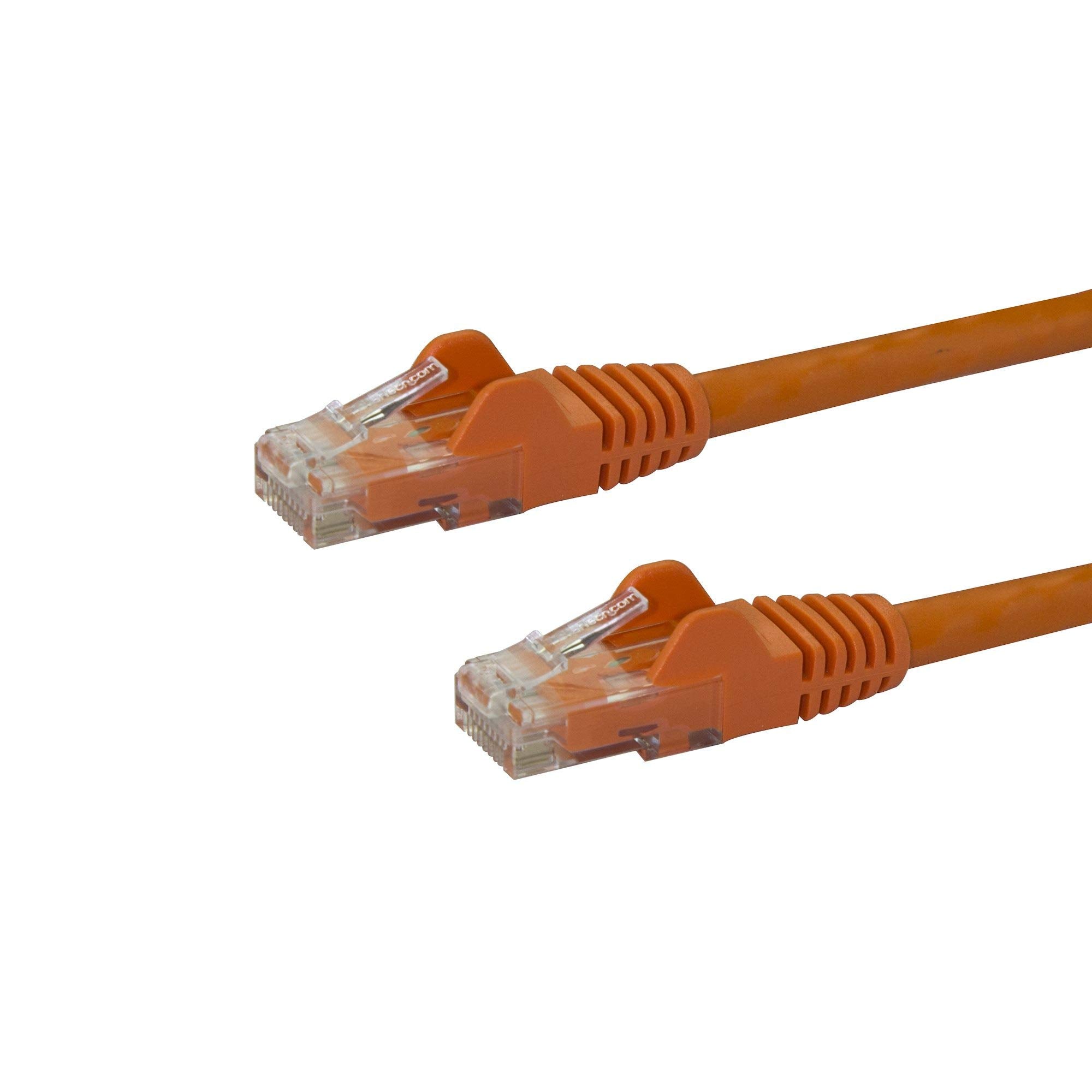 StarTech.com 20ft CAT6 Ethernet Cable   Orange CAT 6 Gigabit Ethernet Wire  650MHz 100W PoE RJ45 UTP Network/Patch Cord Snagless w/Strain Relief Fluke Tested/Wiring is UL Certified/TIA (N6PATCH20OR)
