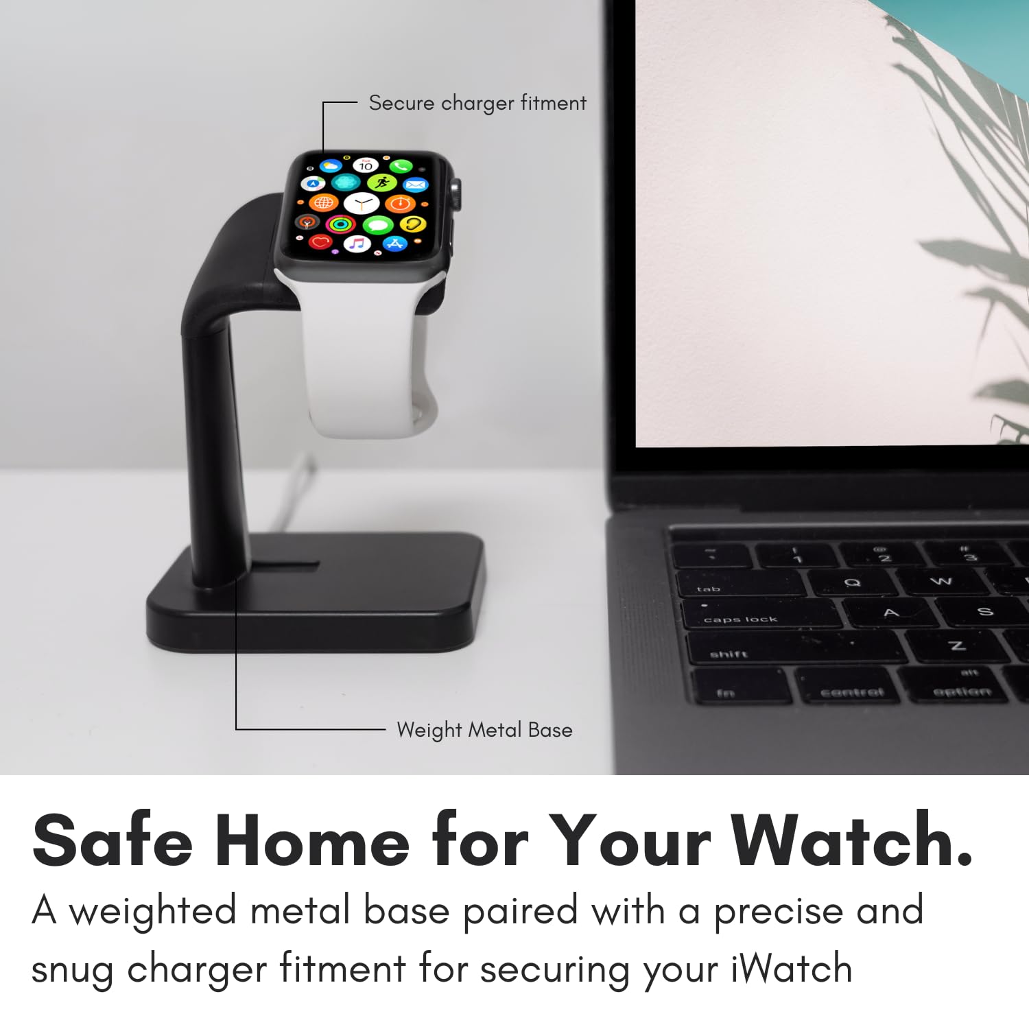 Macally Apple Watch Charger Stand For Series Ultra, 10, 9, 8, 7, 6, 5, 4, 3, 2, 1, Se (44Mm, 42Mm, 40Mm, 38Mm) - Iwatch Applewat