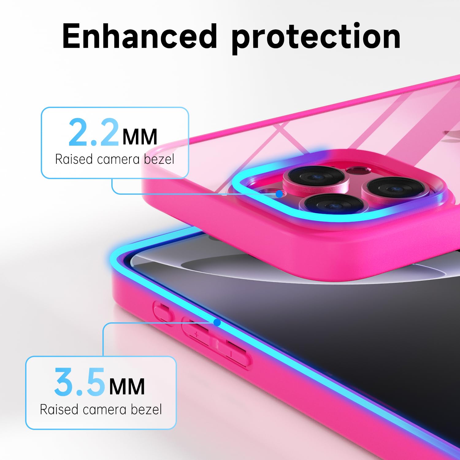 Loeoel For Iphone 16 Pro Max Case Clear, Transparent Hybrid 16 Pro Max Case [Hard Plastic & Soft Silicone Bumper] Acrylic Non Ye