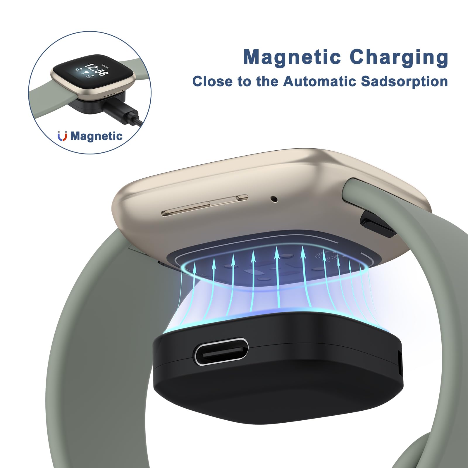 Wanme Charger Adapter For Google Pixel Watch 3/2, Portable Wireless Charging Cable Converter Dock Station Compatible With Google