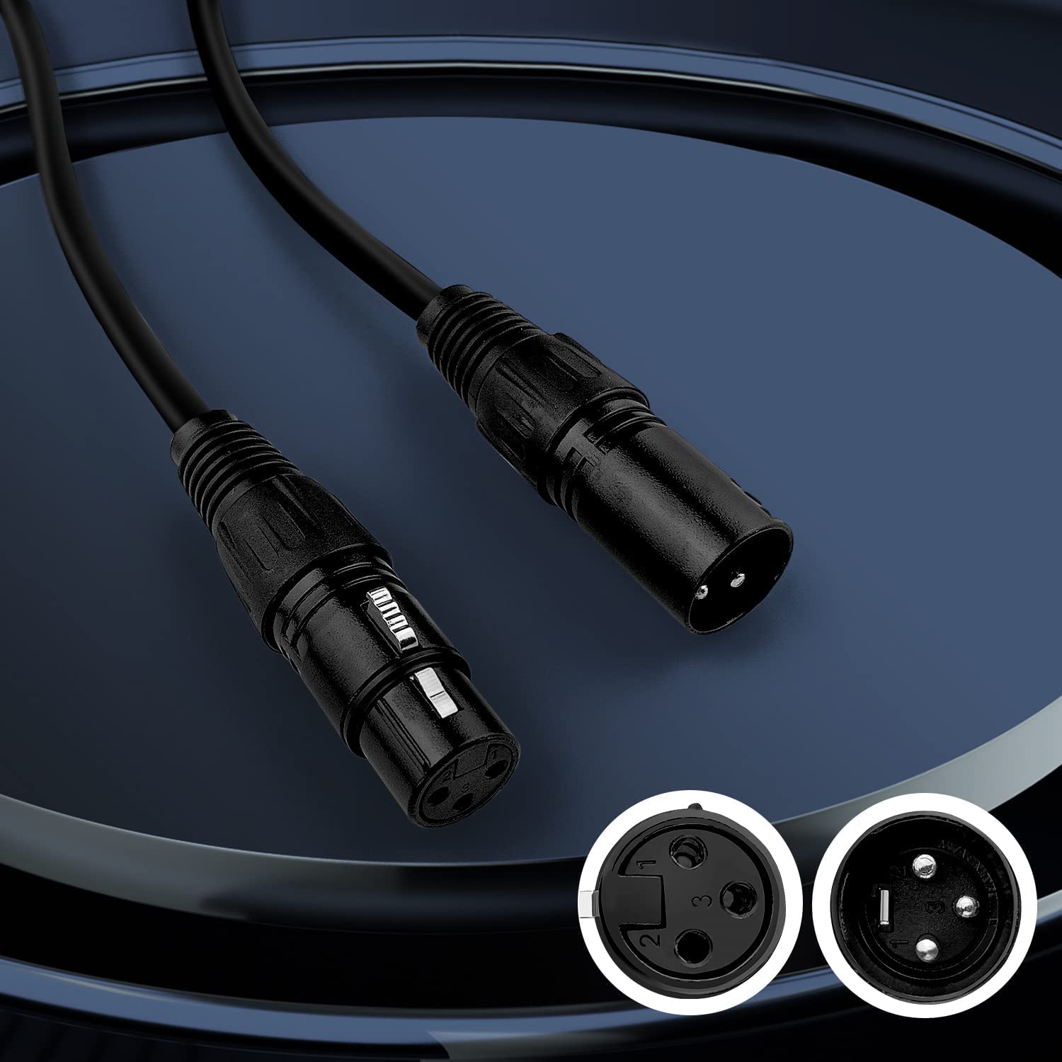 Czgor Dmx Cable 3.9Ft, 10 Pack, Flexible 3 Pin Xlr Male To Female For Stage Lighting Signal Connection