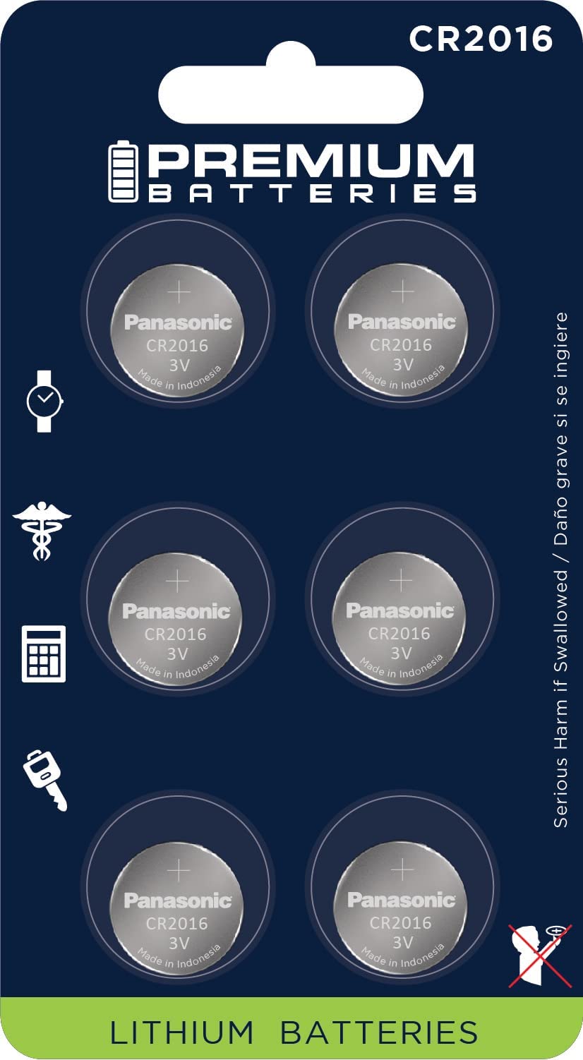 Premium Cr2016 Battery 3V Lithium Coin Cell   Japanese Engineered High Capacity Batteries (6 Pack)