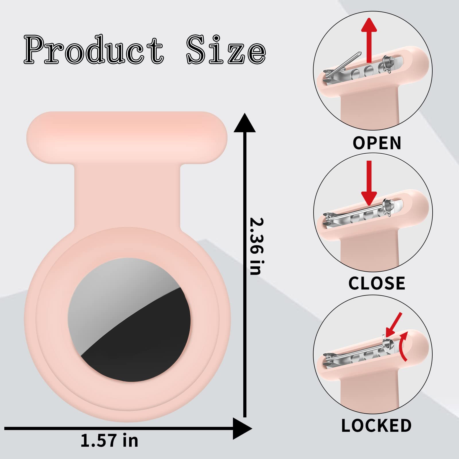 2 Pack Holder Case Compatible For Airtag Tracker, Silicone Hidden Gps Kid Airtag Holder With Invisible Pin, Anti Lost Apple Air