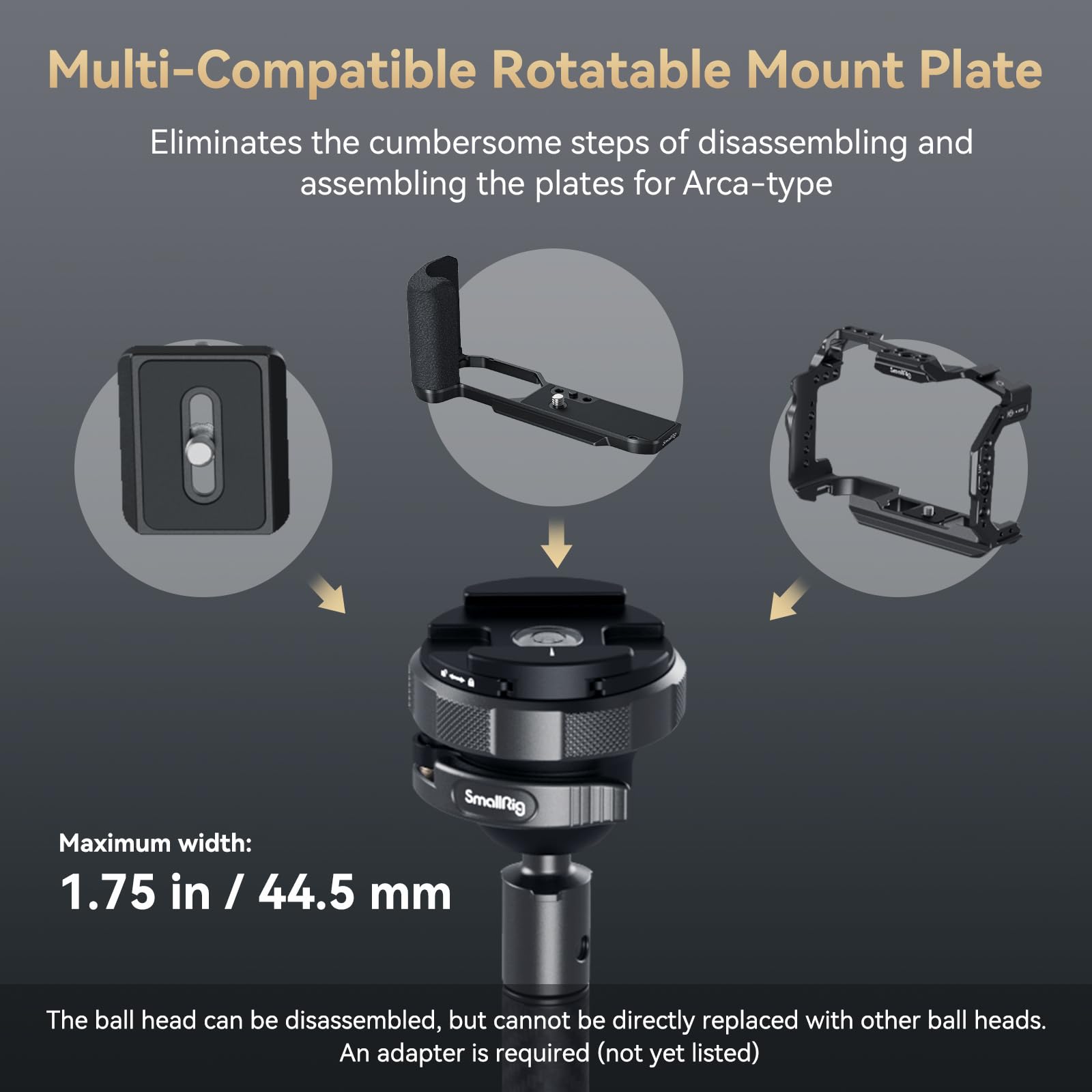 Smallrig Ap 100 Freerover Carbon Fiber Tripod, 59'' Photography Tripod With One Step Tightening System, Multi Compatible Mount P