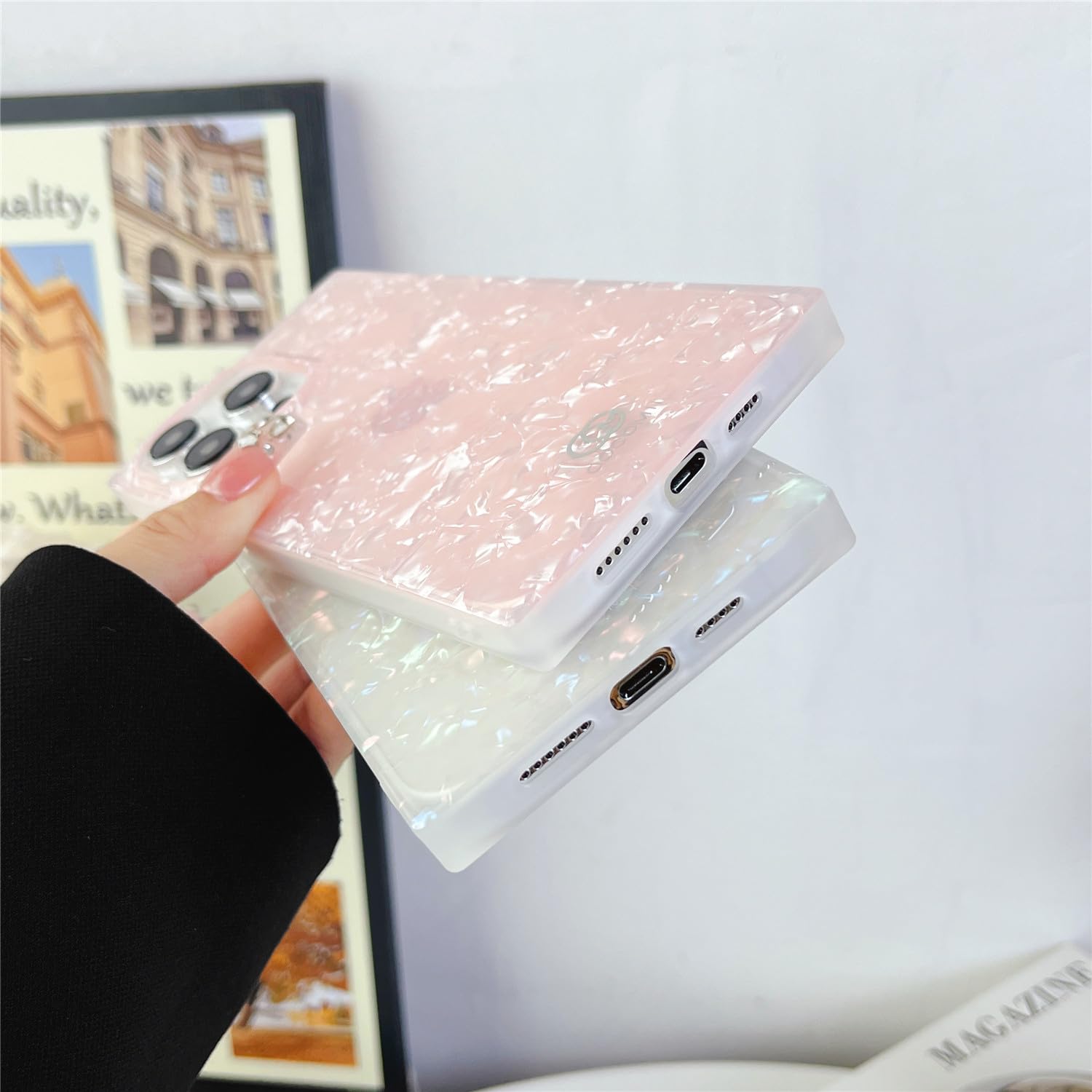 Cocomii Square Iphone 13 Case   Square Pearl Glitter   Slim   Lightweight   Glossy   Sturdy Tpu Silicone   Mother Of Pearl Seash