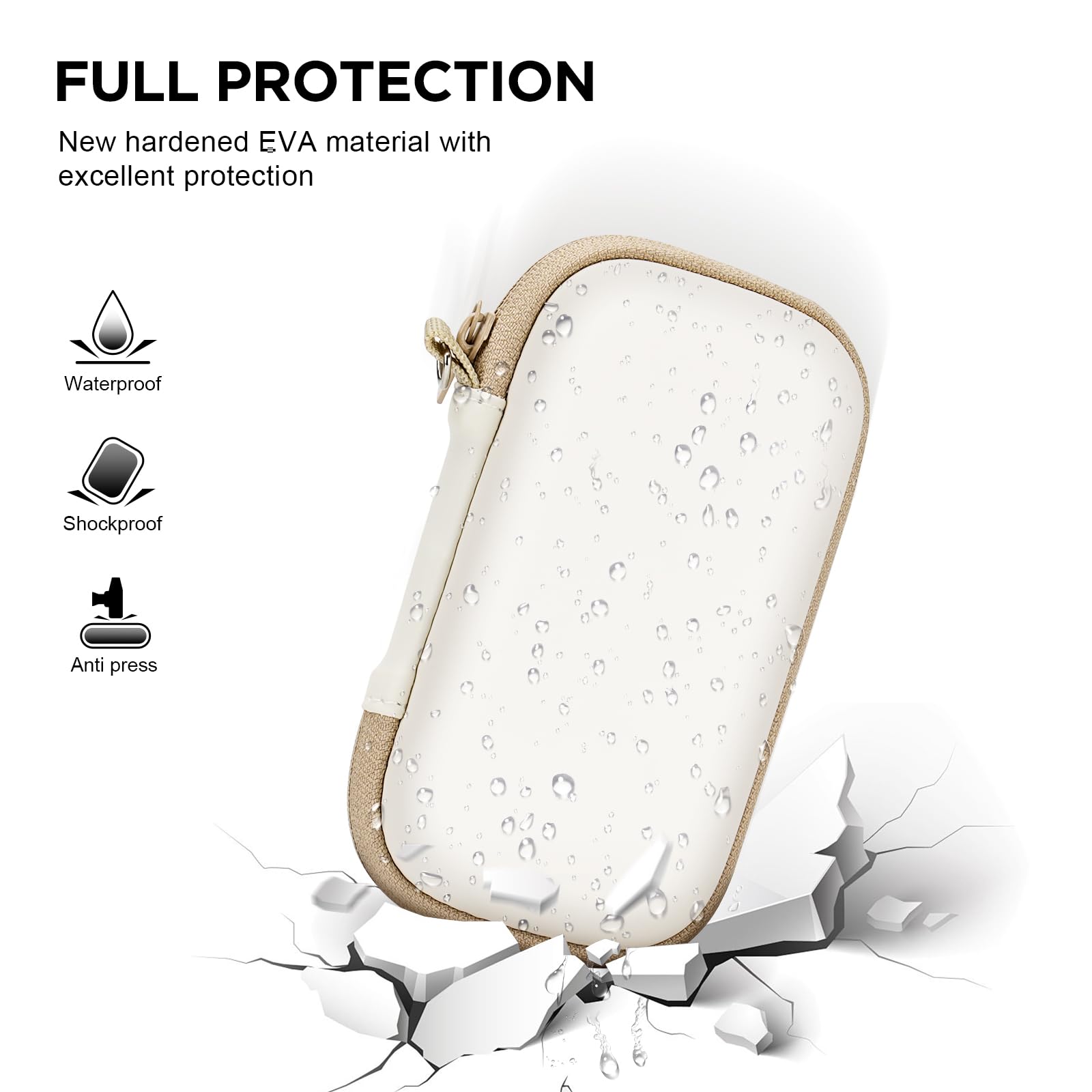 Yinke Hard Case For Sandisk Extreme Pro/Sandisk Extreme External Ssd 500Gb 1Tb 2Tb Travel Case Storage Bag(White)