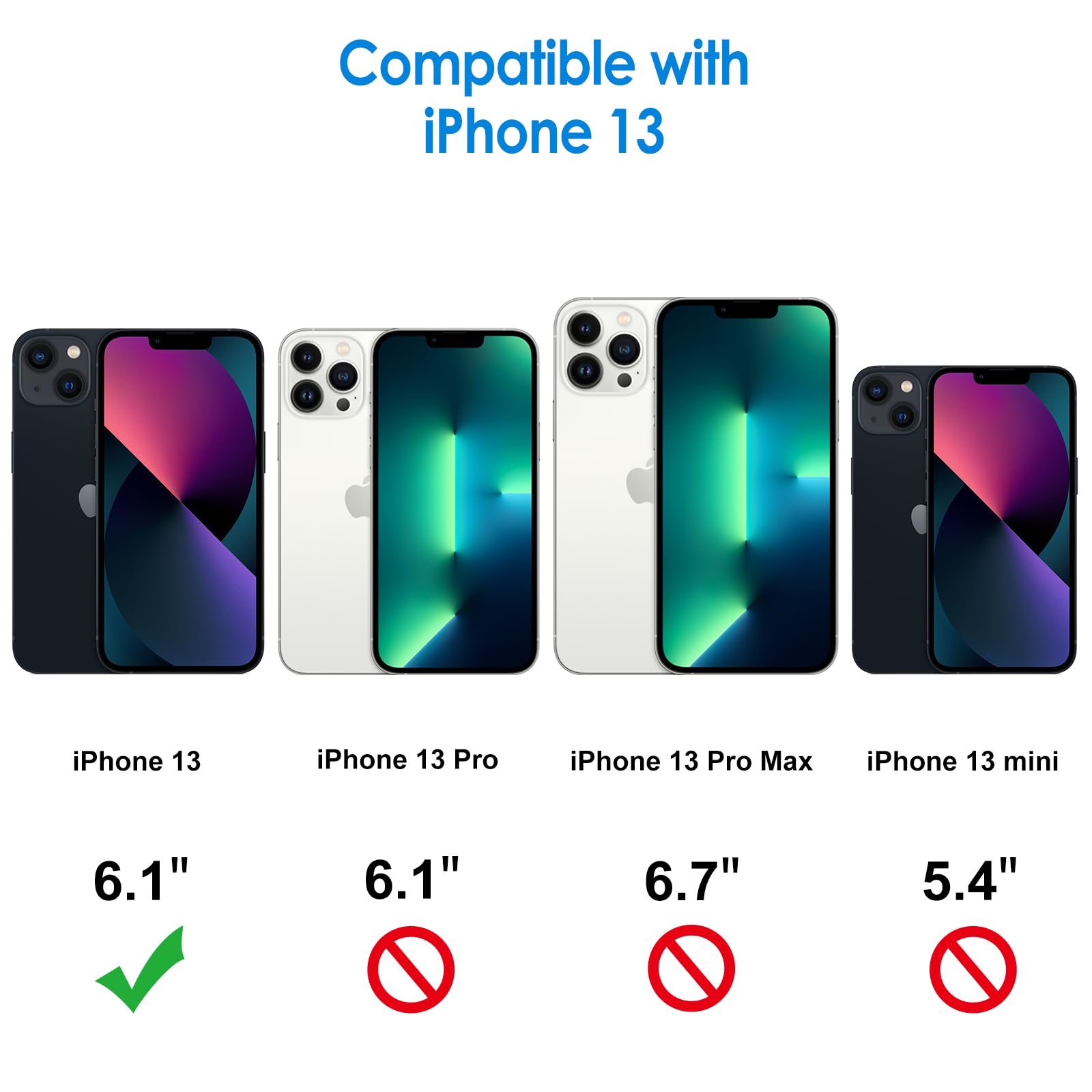 Jetech Case For Iphone 13 6.1-Inch, Non-Yellowing Shockproof Phone Bumper Cover, Anti-Scratch Clear Back (Black)