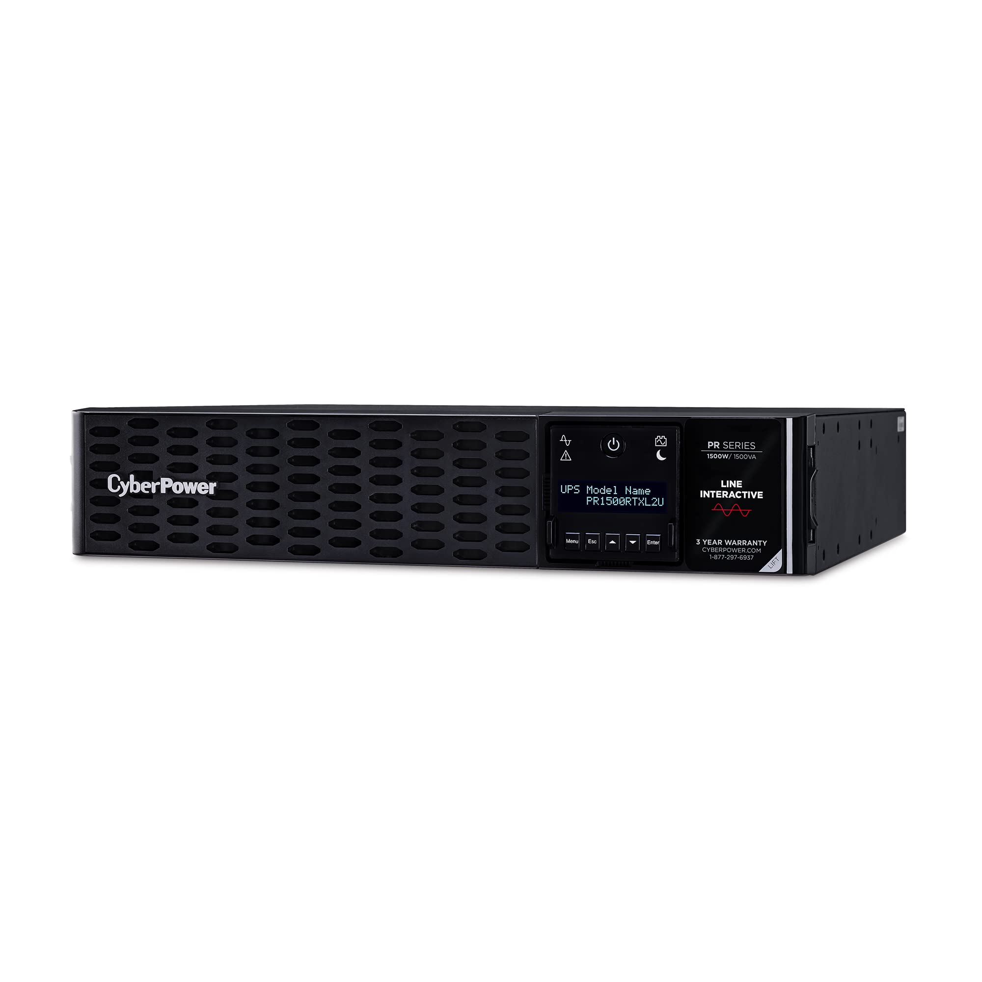 Cyberpower Pr1500Rtxl2U Smart App Sinewave Ups System, 1500Va/1500W, 8 Outlets, 2U Rack/Tower, Avr, Ebm Option