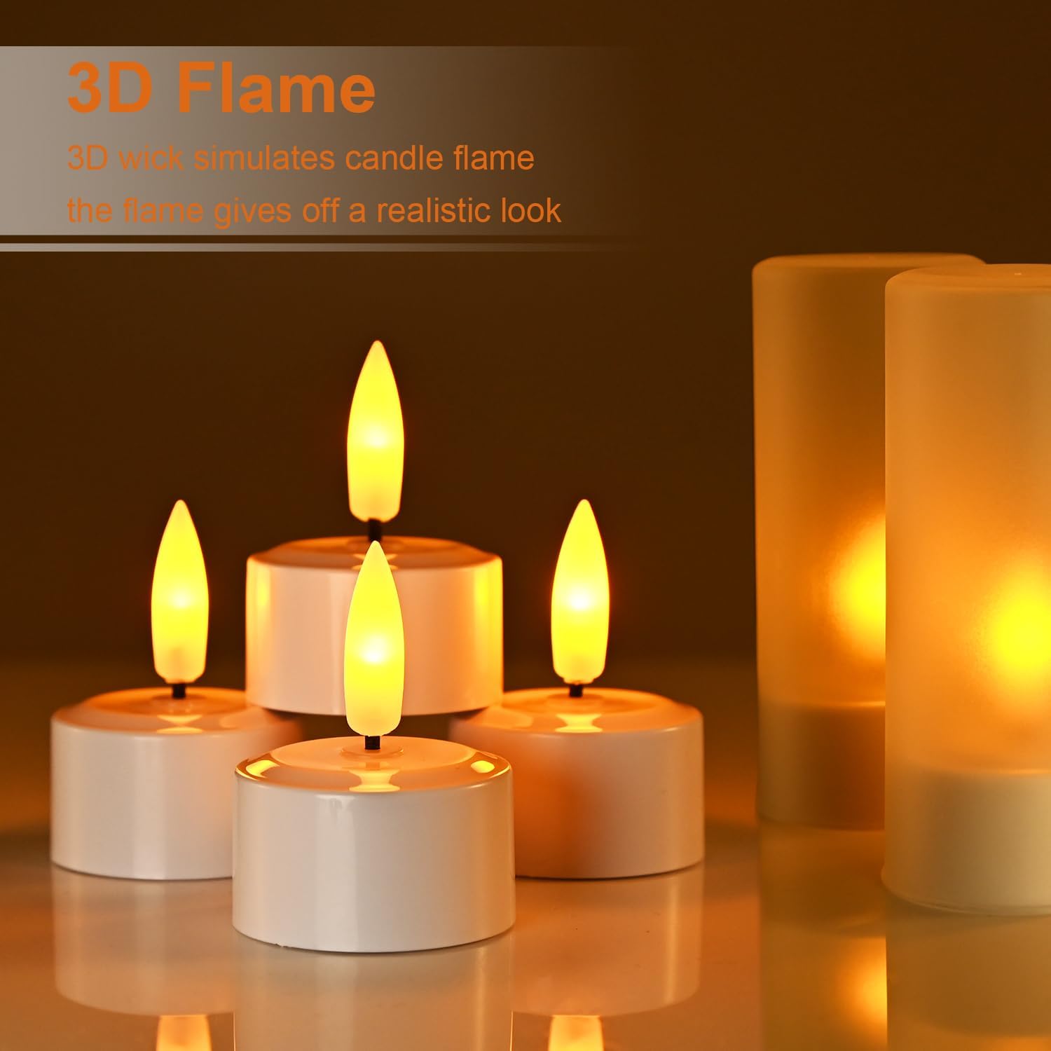 Xyseamf Rechargeable Candles Flameless Flickering Led Tea Lights With Remote & Timer And White Base For Home, Restaurants,Weddin