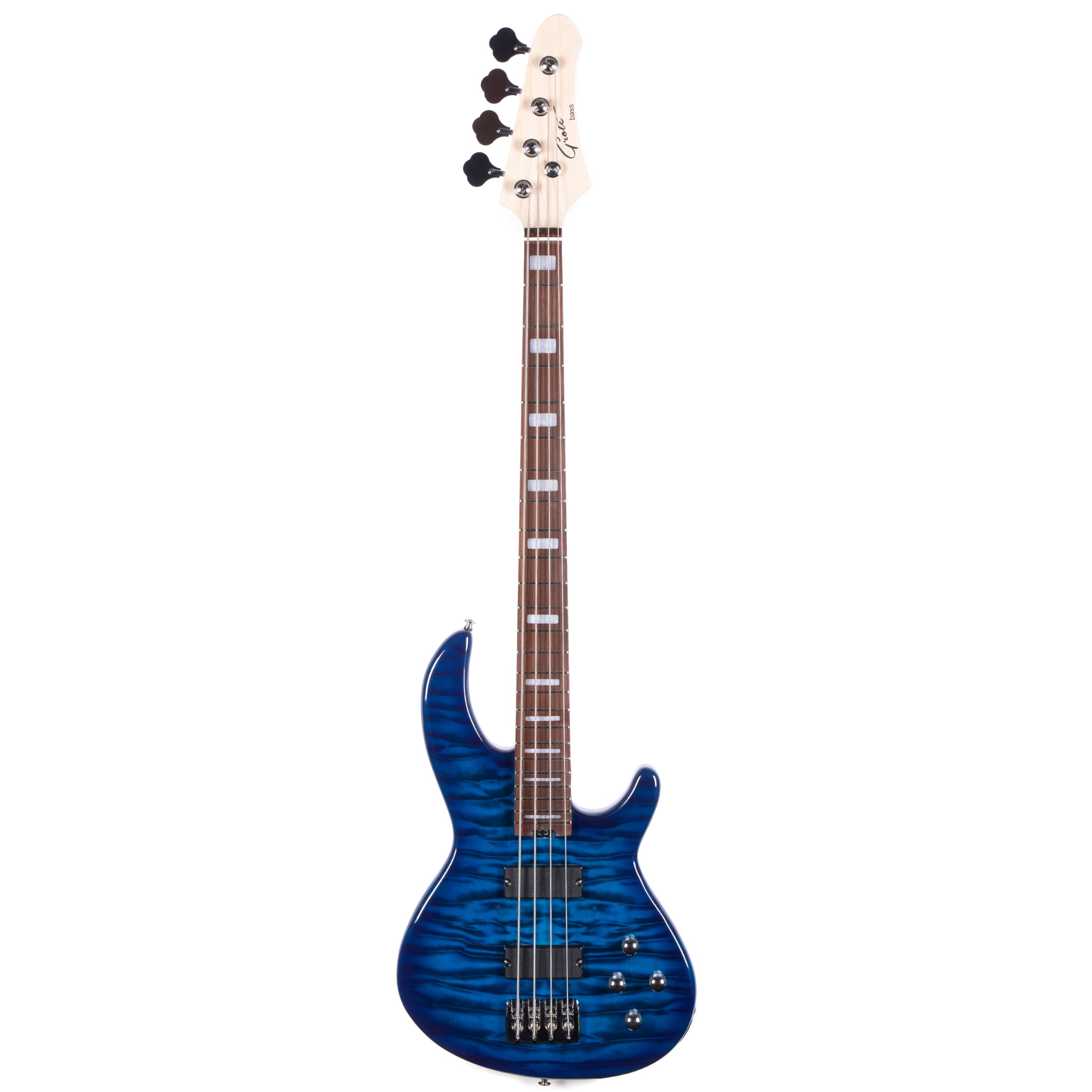 Grote GTBS-01 Electric Bass Guitar 4 String Maple Headstock Maple Neck Poplar Body (Blue)