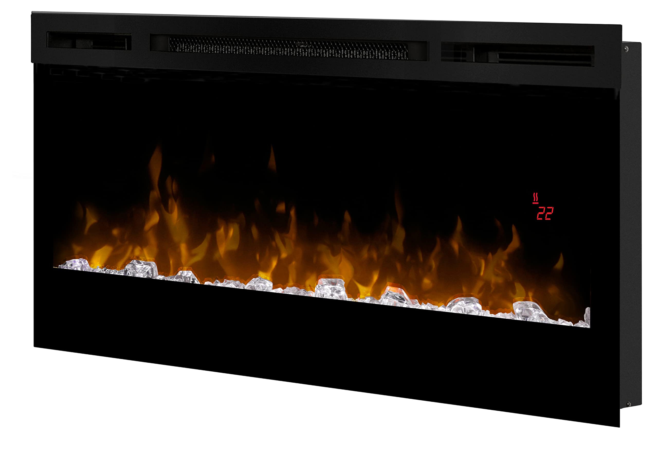 Dimplex Prism Wall Mounted Linear Electric Fireplace, 34 Inch, Black, 1220W - Premium Fireplace Heater with Acrylic Ember Bed, L