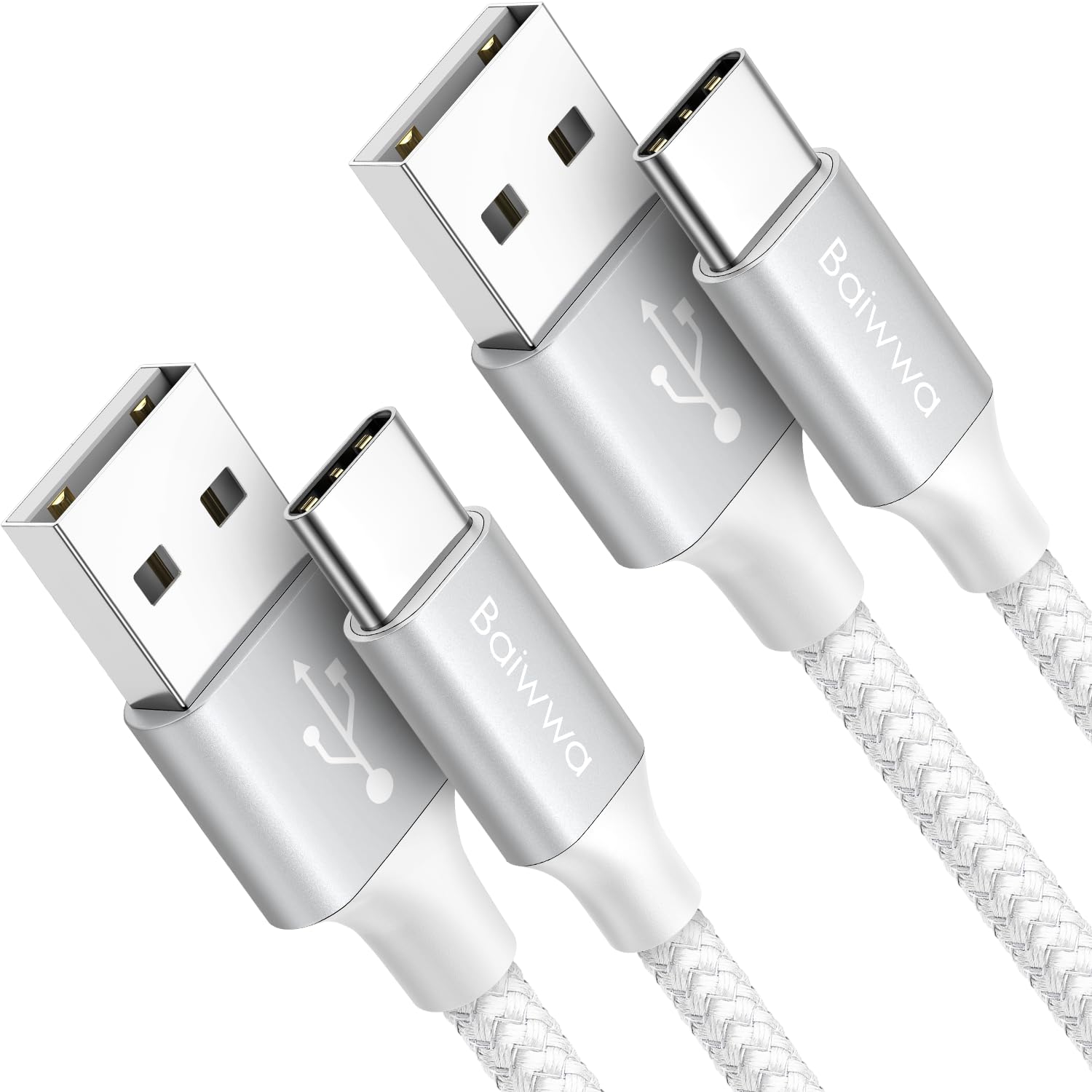 Baiwwa White Usb C Cable 5Ft, For Iphone 15 15 Pro Max 15 Plus Cable, Usb A To Usb C Car Play Cord For Ipad 10Th Gen Ipad Pro 12
