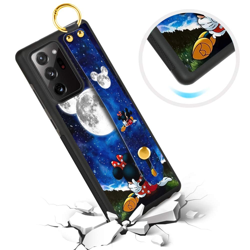 Cuwana Cartoon Case For Samsung Galaxy Note 20 Ultra 5G Case 6.9 Inch Cute Mickey Minnie Cartoon Character Design With Lanyard W