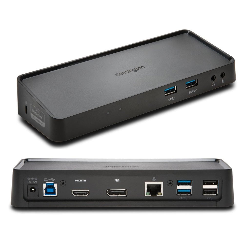 Kensington USB 3.0 Dual Display Docking Station for Windows, Mac OS, Surface Pro & Surface Laptop (K33997WW),Black