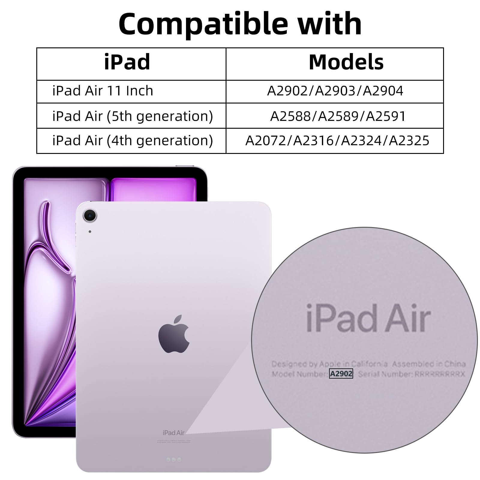 Wenlaty Case Compatible With Ipad Air 11 Inch Case (M2) 2024, Ipad Air 6Th/5Th/4Th Generation Case (2024/2022/2020) 11/10.9 Inch