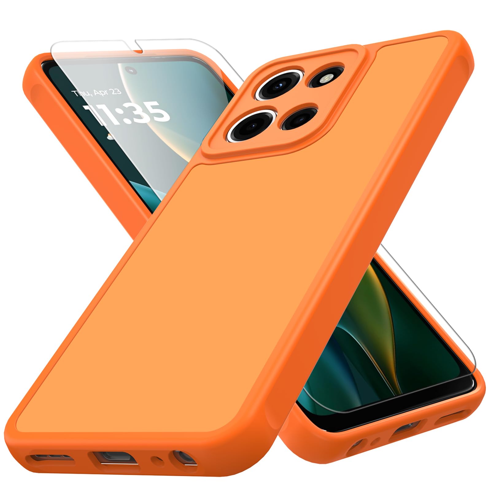 Zinto for Motorola Moto G Play 2026 Case, Matte Dual-Tone Non-Slip Anti-Fingerprint Design with Screen Protector Hybrid Soft TPU