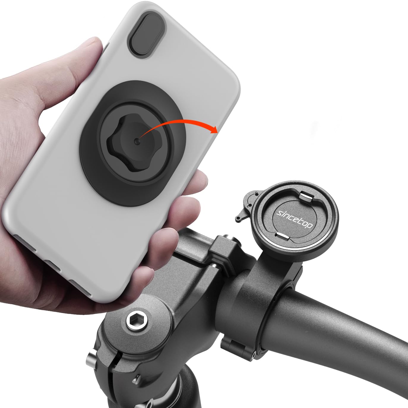 Bike Phone Mount,Motorcycle Phone Holder With Universal Adapter,Out Front Bicycle Handlebar Mount For Mountain Bike,Scooter,Elec