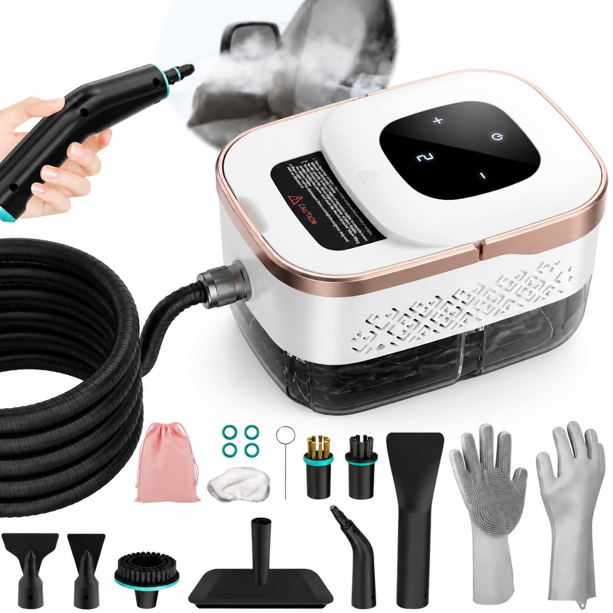 Steam Cleaner, 6 Steam Levels, 42oz Tank & 11 Pieces Accessories, 1500W HighTemperature Steam Cleaner for Home, Handheld Steame