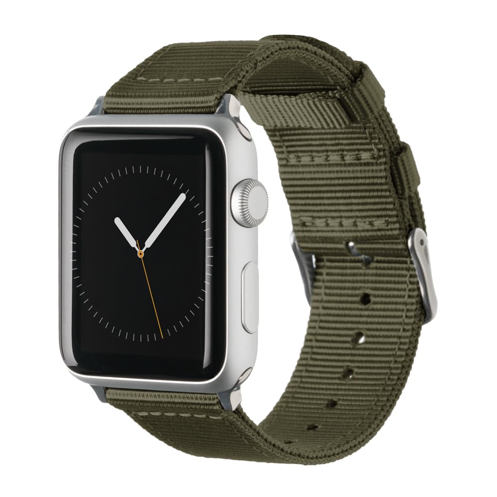Archer Watch Straps   Premium Nylon Replacement Bands For Apple Watch (Olive, Stainless, 38/40/41Mm)