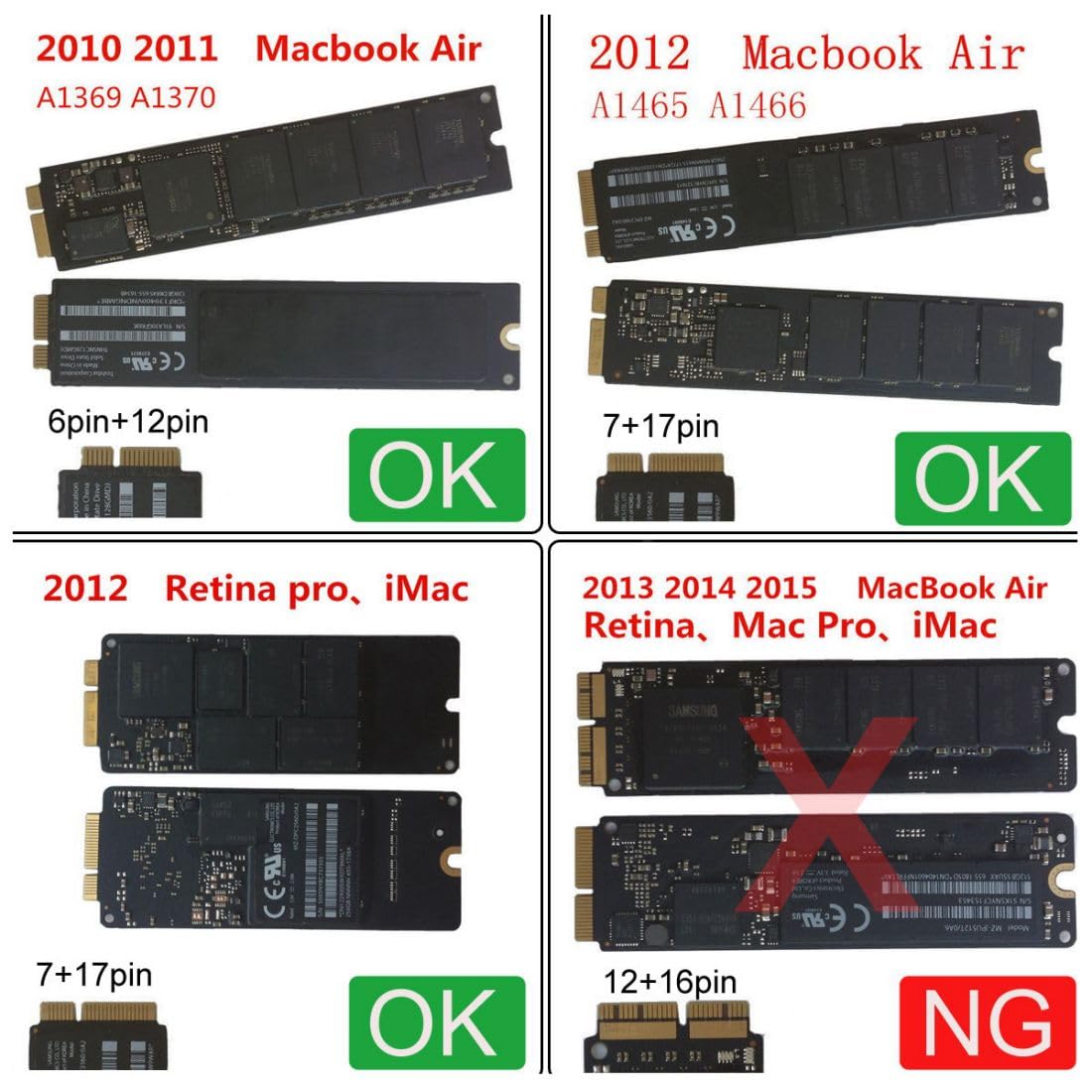 Chenyang 12+6Pin & 17+7Pin Mac Ssd To 2.5  Sata 2 In 1 Combo Case Enclosure Adapter For 2010 2011 2012 Mac Air Pro Retina Ssd