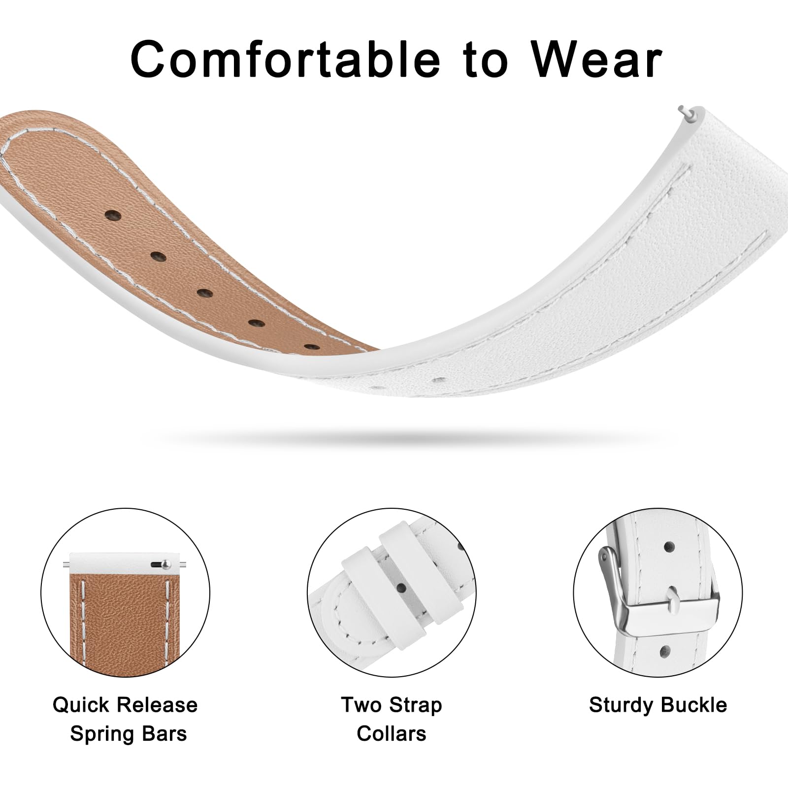 Ak Leather Watch Band Compatible With Garmin Venu 3S / Vivoactive 4S / Venu 2S / Vivomove 3S, 18Mm Replacement Wristband Strap F