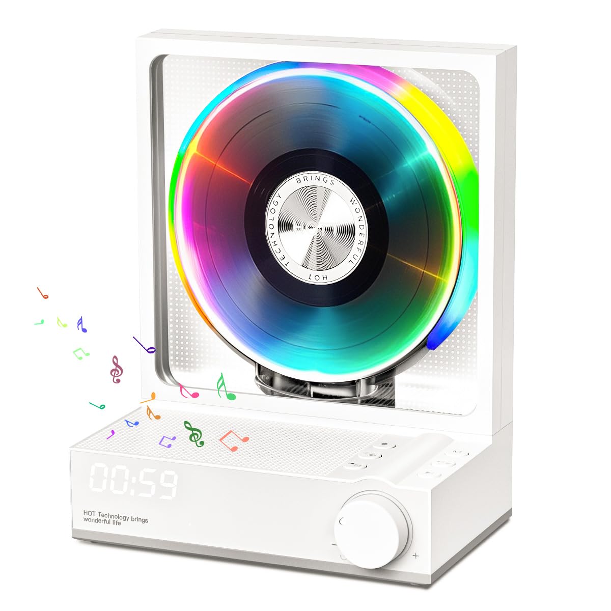 Manayo Bluetooth Cd Player Portable, Small Music Cd Players For Home, Portable Cd Player With Speakers, Rgb Color Light, Timer,