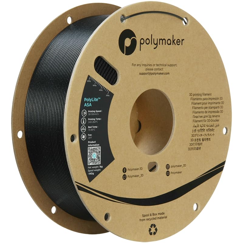 Polymaker Glitter Asa Filament 1.75Mm Galaxy Black, Heat & Weather Resistant Asa 3D Printer Filament 1Kg   Twinkling Asa Uv Resi
