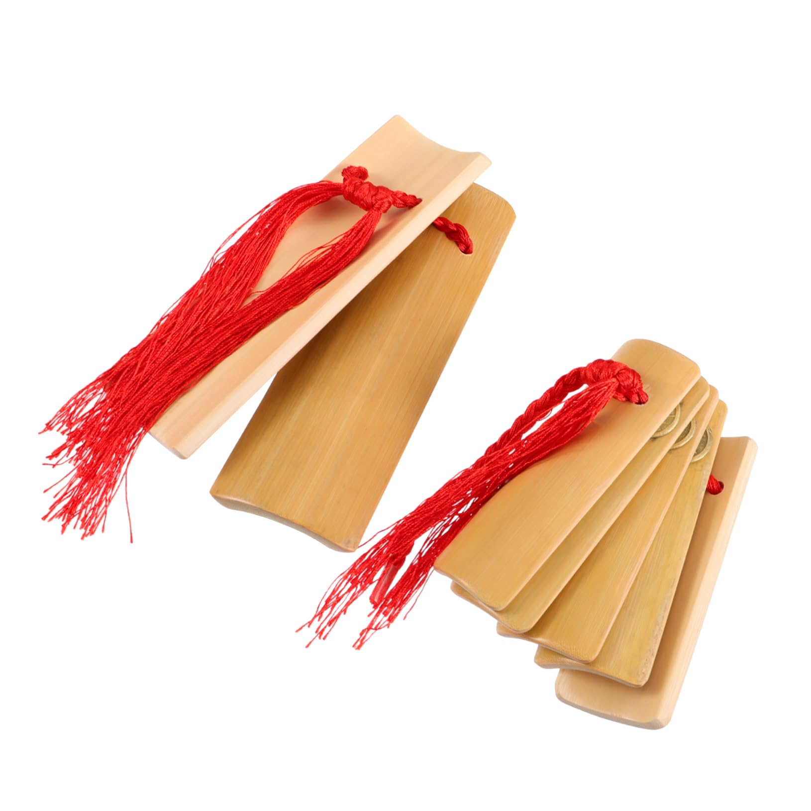 VICASKY 1pair Handmade Bamboo Kuaiban Castanets for Adults Traditional Allegro Musical Instrument for Stage Performances and Fes
