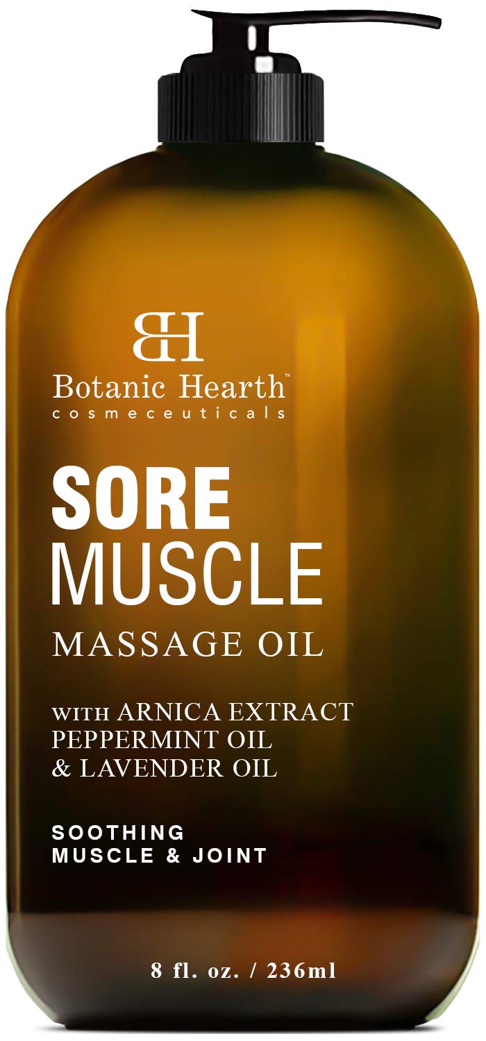 Botanic Hearth Sore Muscle Massage Oil   With Arnica Montana Extract And Essential Oils   Warming And Relaxing   Soothes Tired S