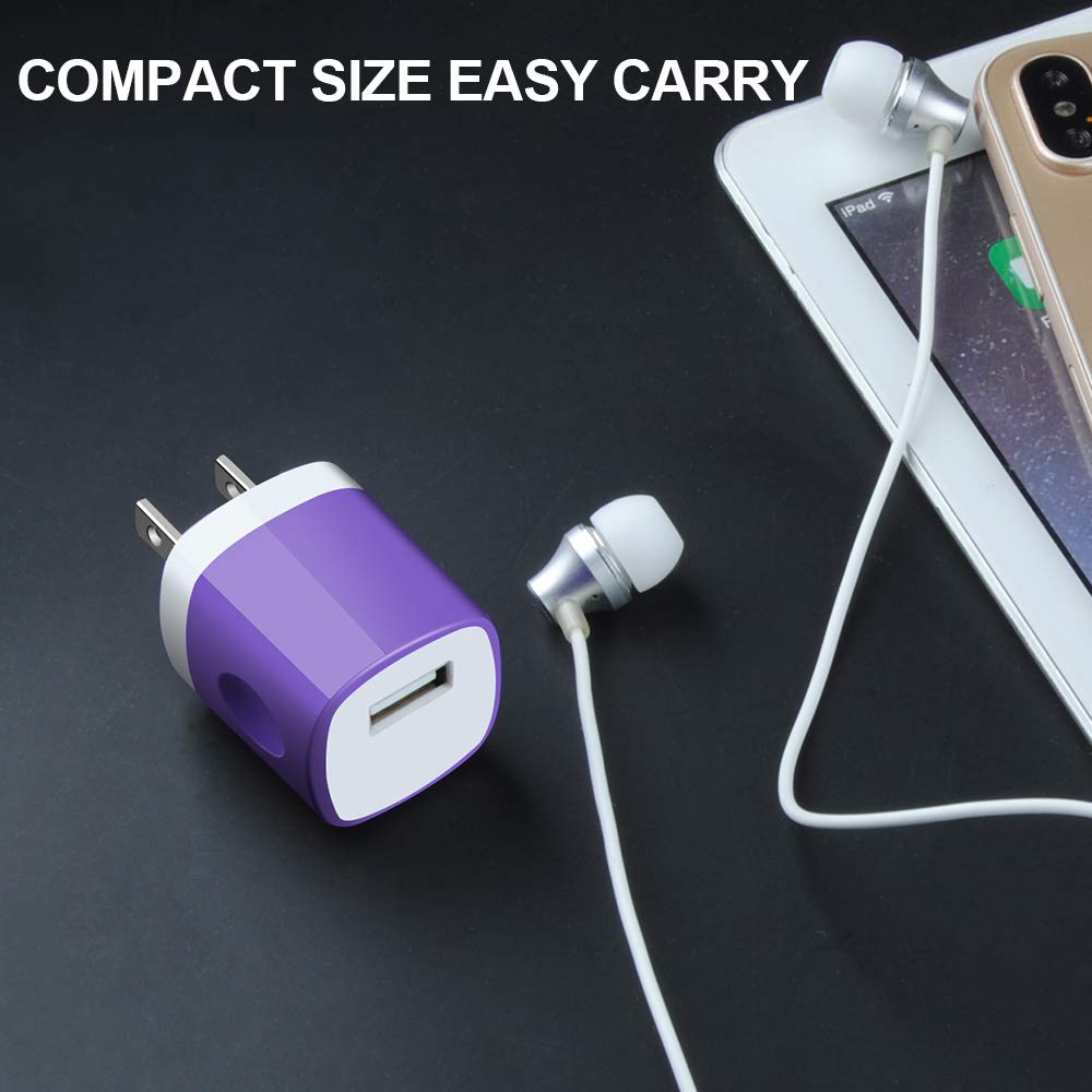 Usb Charger Plug,Fast Charging Block,1A Usb Cube 10Pack Wall Outlet Adapter Compatible Iphone 14/13 Pro Max/12/11/X/Se/8, Samsun