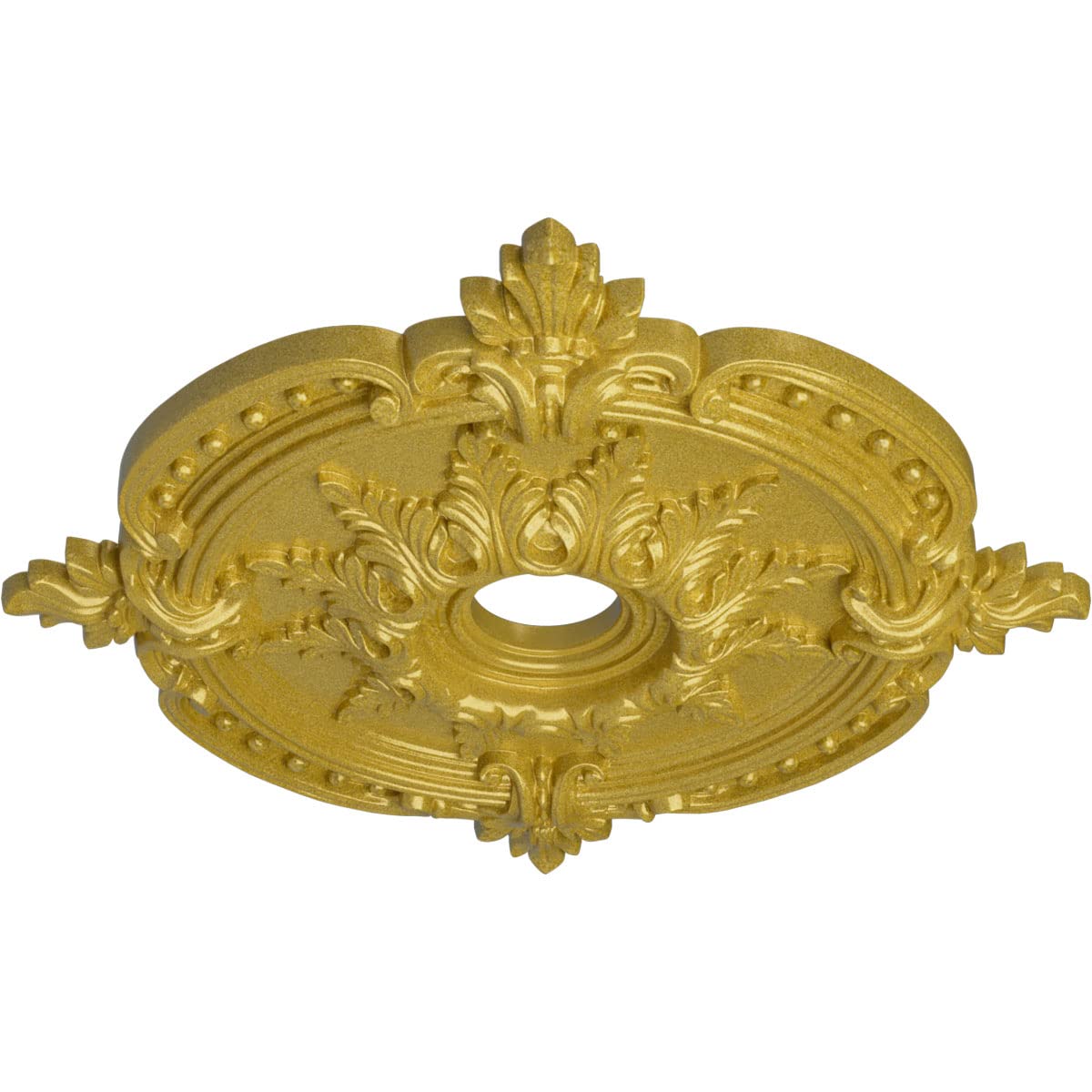 Ekena Millwork Cm28Bergs Benson Classic Ceiling Medallion, 28 3/8''Od X 3 3/4''Id X 1 5/8''P, Hand Painted Rich Gold
