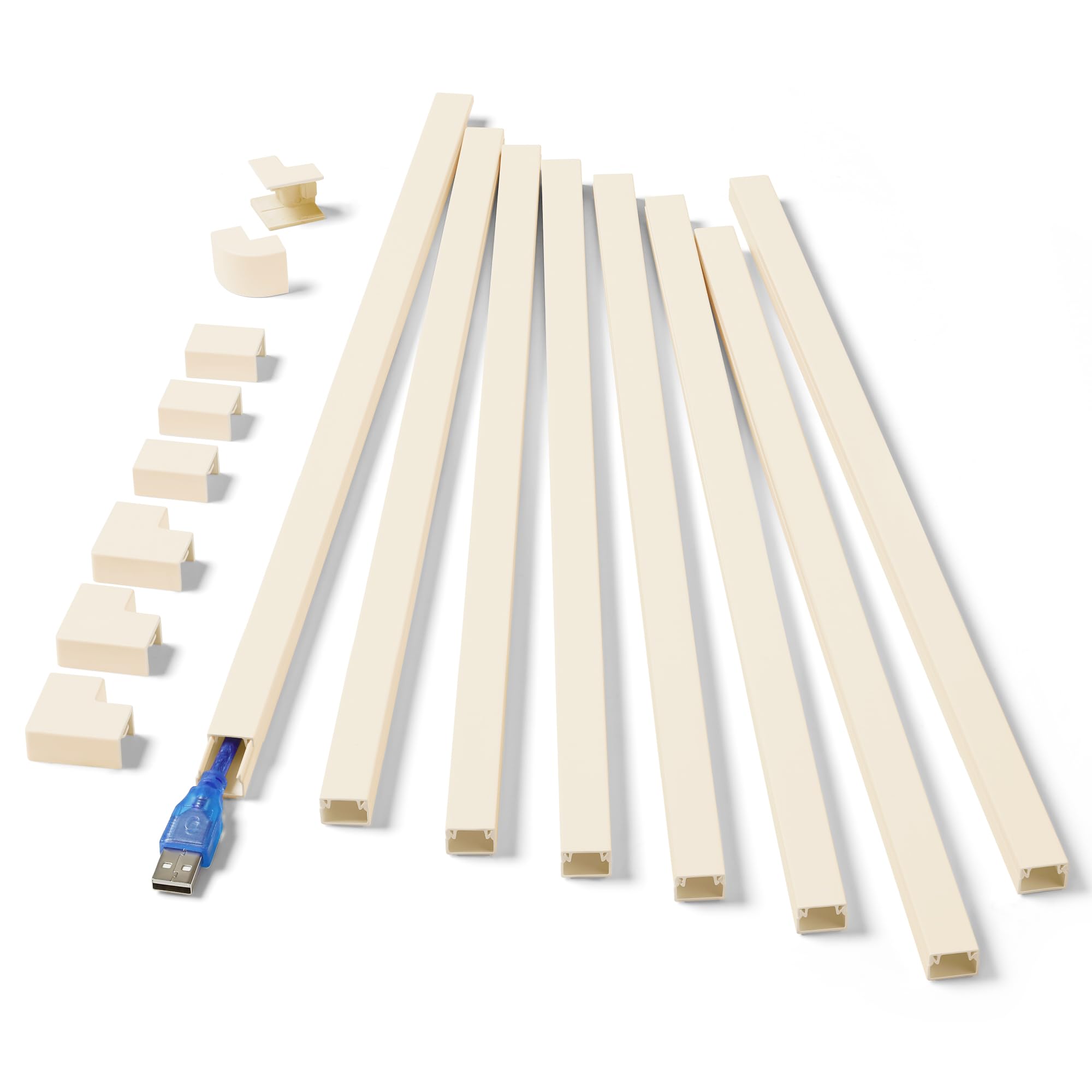 One Cord Hider Kit, 126In Cable Covers For Wires On Wall, Mini Wire Hider For Wall Mounted Tv, Beige Cable Raceway, Paintable Co