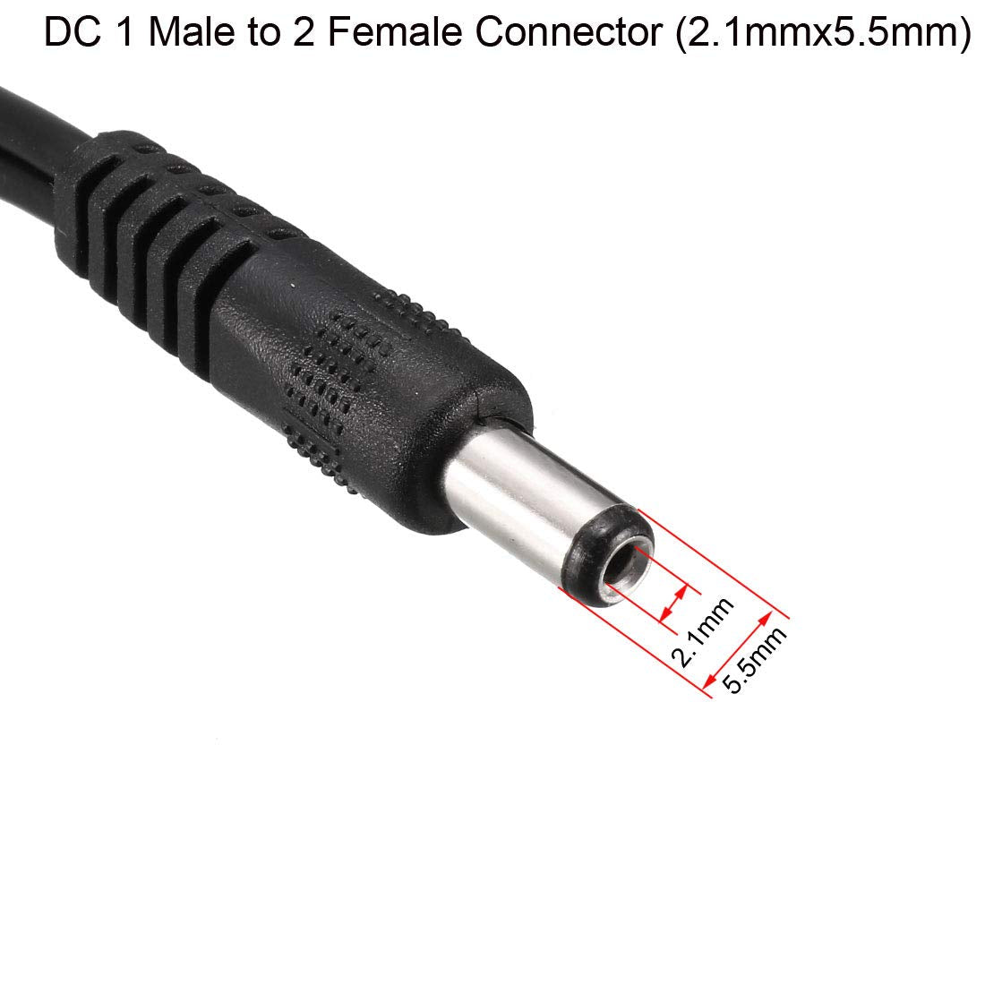 Uxcell 1 Male To 2 Female 5.5Mm X 2.1Mm 32Cm Dc Power Splitter Cable For Router, Led Lights & More Electronics Devices