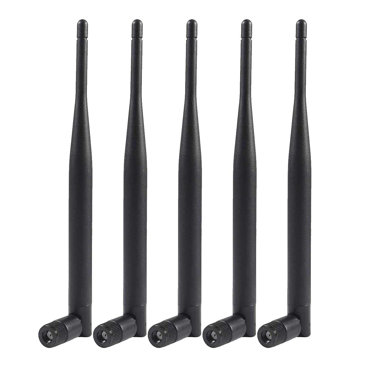 Aediko 5Pcs Dual Band Wifi 2.4Ghz 5Ghz 5.8Ghz 6Dbi Mimo Rp Sma Male Antenna For Wifi Router Wireless Network Card Usb Adapter Security Ip Camera Video Surveillance Monitor