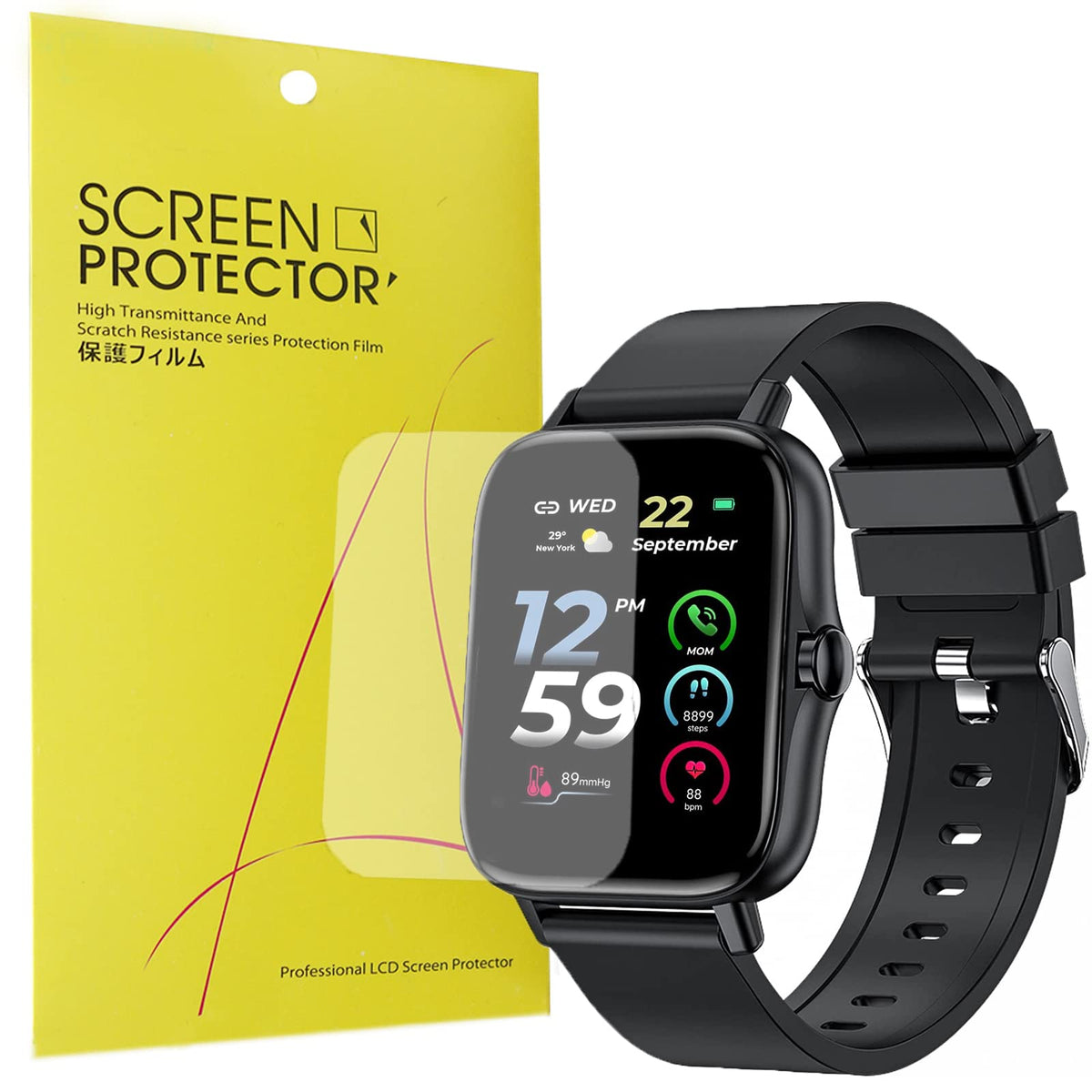Compatible For Andfz Smartwatch Screen Protector, Lamshaw [6 Pack] Full Coverage Tpu Clear Film Compatible For Andfz T42 1.72 /