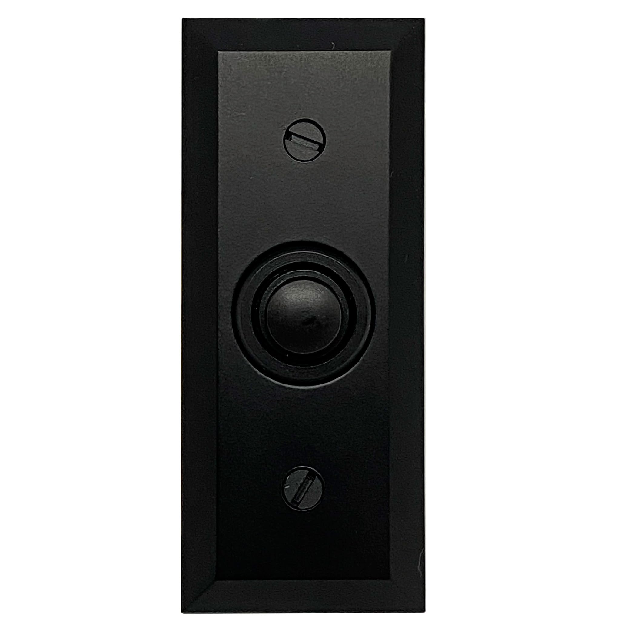 Newhouse Hardware Rectangular Recessed Wired Metal Doorbell Button In Black Bt6Bv, Rectangular Push Button For Doorbell Chime, B