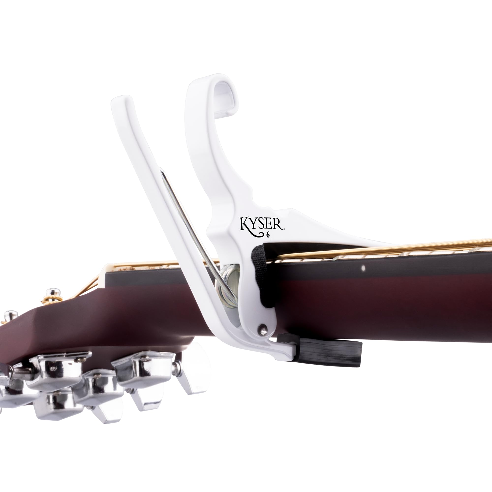 Kyser Quick Change Guitar Capo For 6 String Acoustic Guitars, Pure White, Kg6W