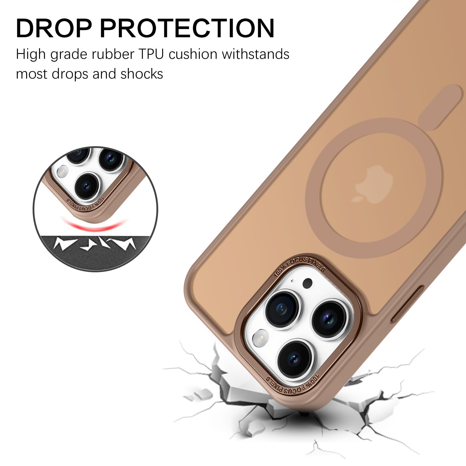 Bentoben For Iphone 15 Pro Max Case,Iphone 15 Pro Max Magnetic Phone Case[Compatible With Magsafe] Translucent Matte Slim Shockp
