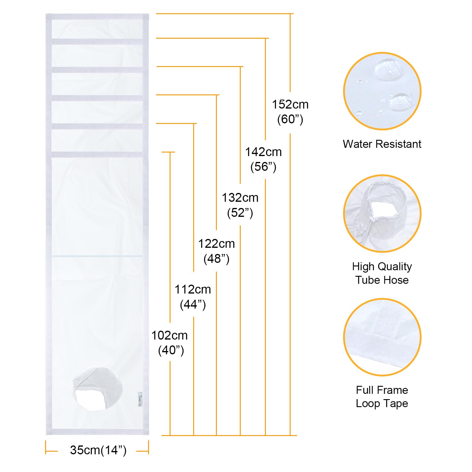 Hoomee Adjustable Sliding Window Seal With Tube For Portable Air Conditioner New 35 * 152Cm Us