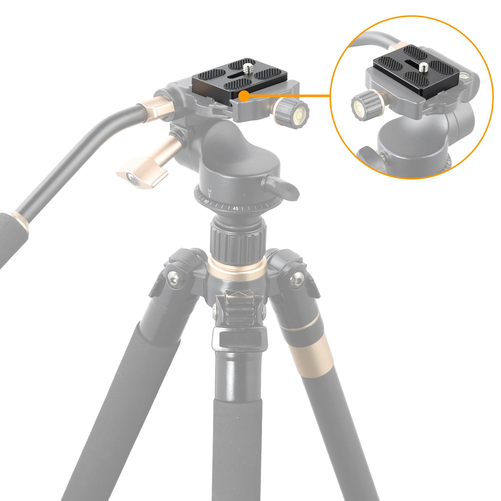Utebit 50Mm Quick Release Plate 2Pack, Pu50 Quick Shoe Plate Aluminum Alloy Tripod Plate With 1/4'' Screw Qr Adapter Fits For Dsrl/Ballhead/Camera/Tripod