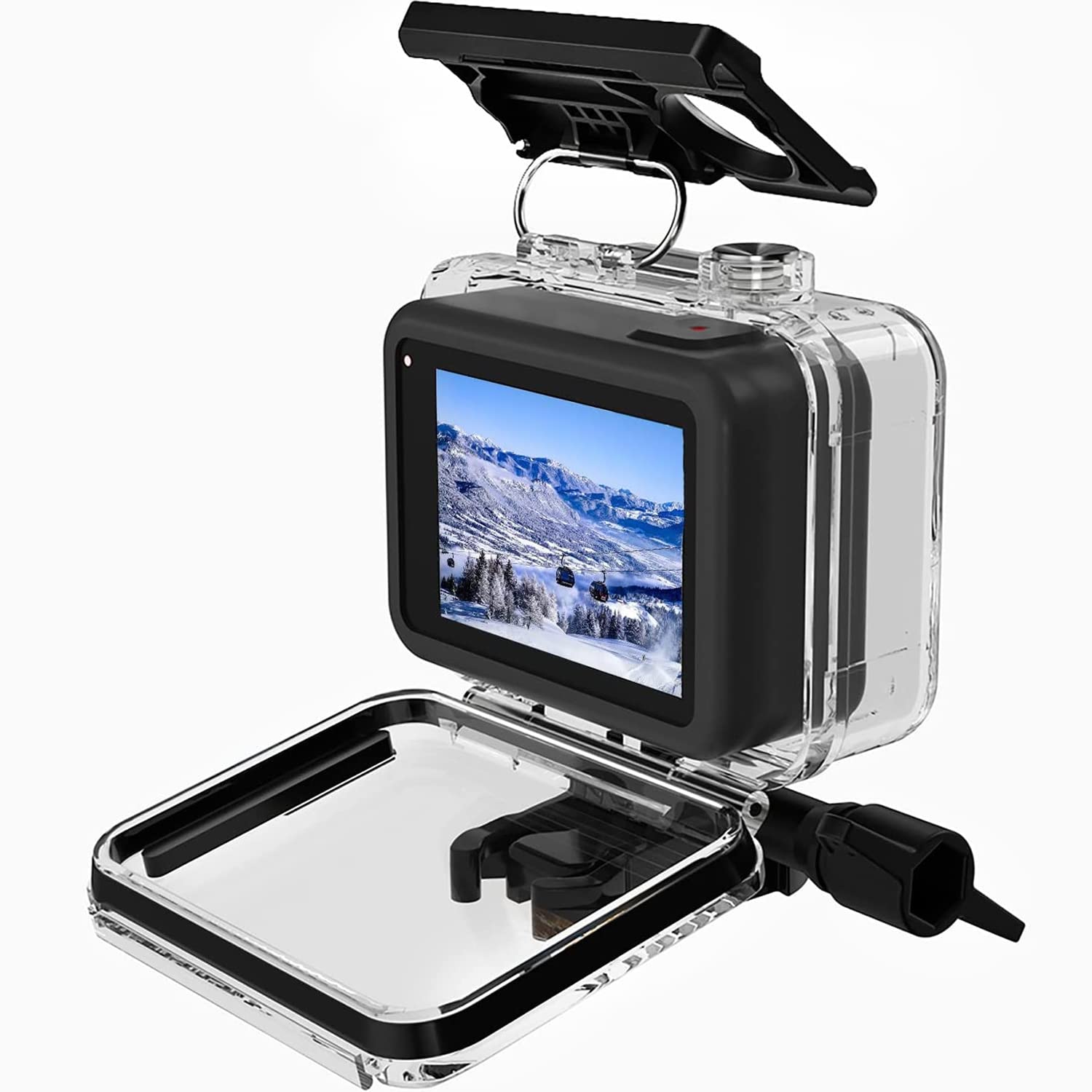 Okfun 60M/196Ft Waterproof Case For Go Pro Hero 8 Black, Protective Underwater Dive Housing Shell With Bracket Accessories For G