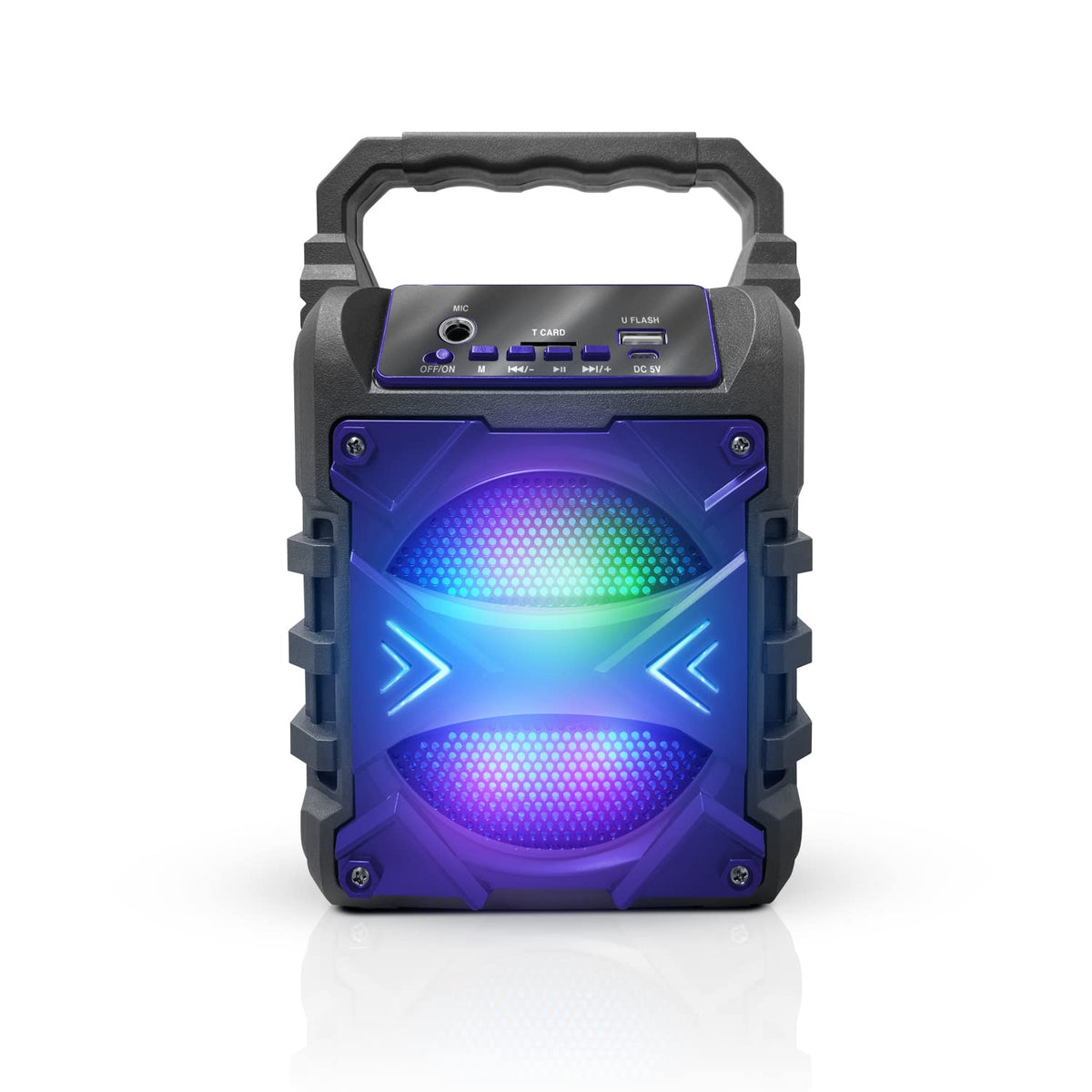 Top Tech Audio Jet 4 Bluetooth Portable Speaker, Louder Volume, Crystal Clear Stereo Sound, Rich Bass, 100 Foot Wireless Range, Microphone Input (Blue)
