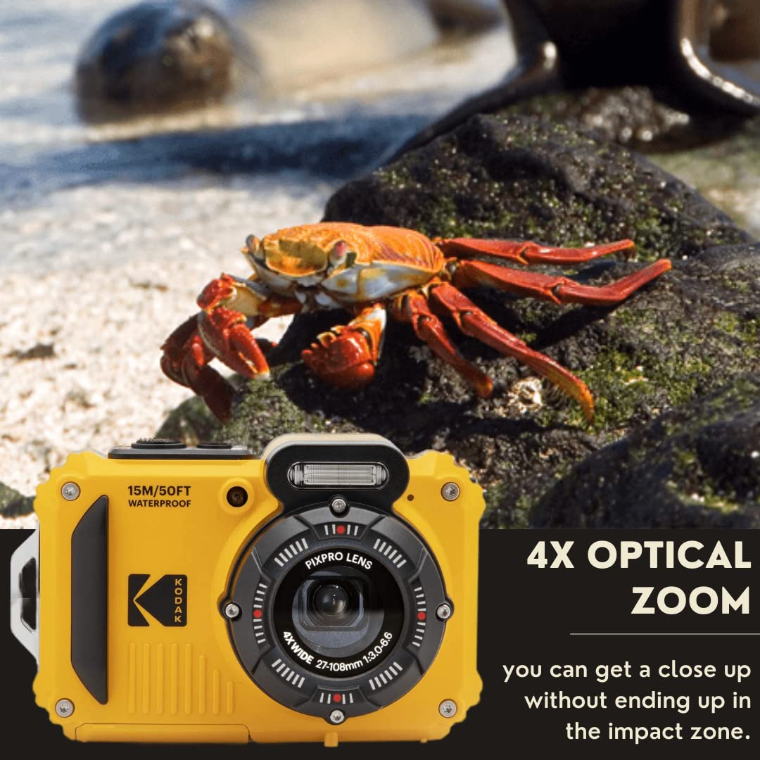 Kodak Pixpro Wpz2 Rugged Waterproof 16Mp Digital Camera With 4X Optical Zoom With Koah Nostrand Gadget Bag With Accessory Kit, 3